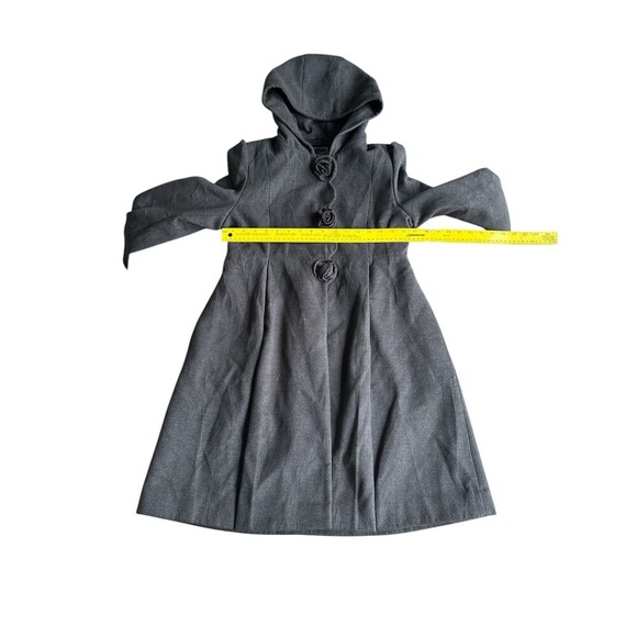 Rothschild Grey Girls 14 Jacket Rose Button Detail Hooded With pockets - Picture 3 of 7